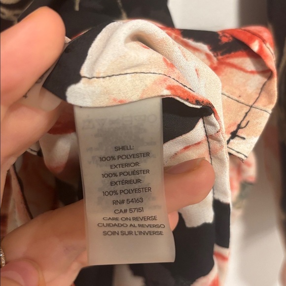 Karl Lagerfeld Black and Pink/Cream Floral Top - Picture 4 of 5